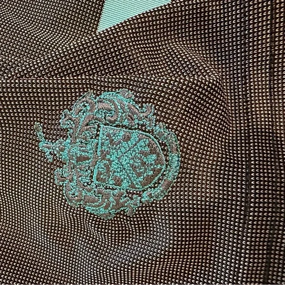 FOOTJOY GOLF ENGINEEREDNAILHEAD JACQUARD MENS POLO SHIRT BLACK, WHITE, & AQUA LG - Picture 10 of 11